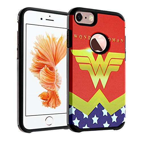 iPhone 8 Case, IMAGITOUCH 2-Piece Style Armor Case with Flexible Shock Absorption Case and DC Comics Wonder Woman Cover for iphone 8  Female Superhero Wonder Woman Hybrid