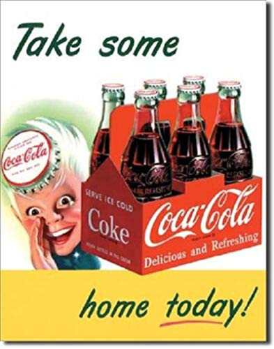 EffortLife Coca Cola Delicious and Refreshing Take Some Home Today Retro Wall Decor Vintage Bar Signs Tin Sign 12 X 8 Inch