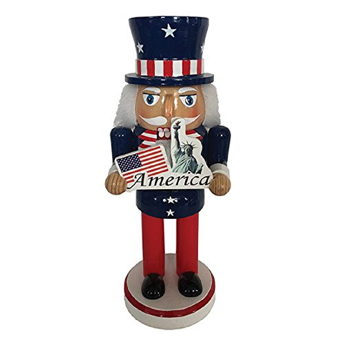 Santa's Workshop America Nutcracker 10" Tall Red/White/Blue