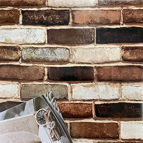 3D Brick Wallpaper Peel and Stick Wallpaper Brick Wallpaper Self Adhesive Wallpaper Brick Contact Paper Removable Wallpaper Stick and Peel Faux Brick Wallpaper 3D Textured Wallpaper Vinyl 197"x17.7"