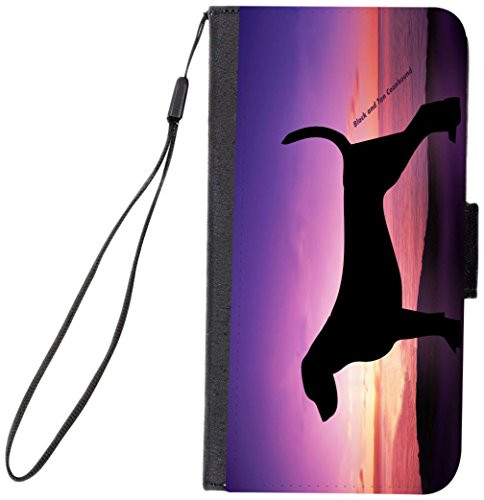 Rikki Knight Magnetic Clasp Closure Folio Case for Apple iPhone 7 Plus/iPhone 8 Plus - Black and Tan Coonhound Dog at Sunset
