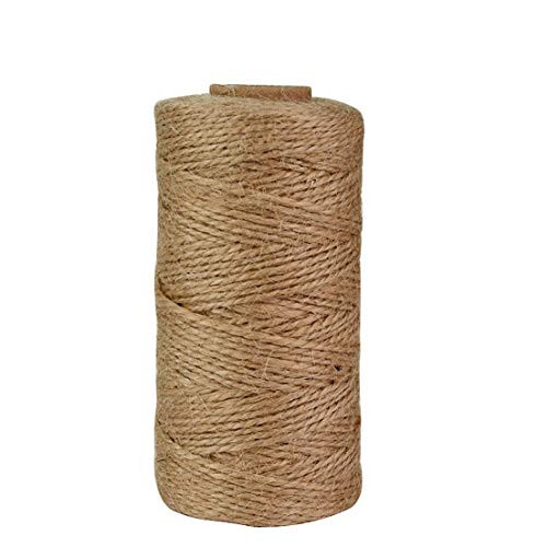 Awefrank Natural Jute Twine, Best Arts Crafts Gift Twine, Christmas Twine Industrial Packing Materials Durable String for Gardening Applications (1 Pcs x 328 Feet)