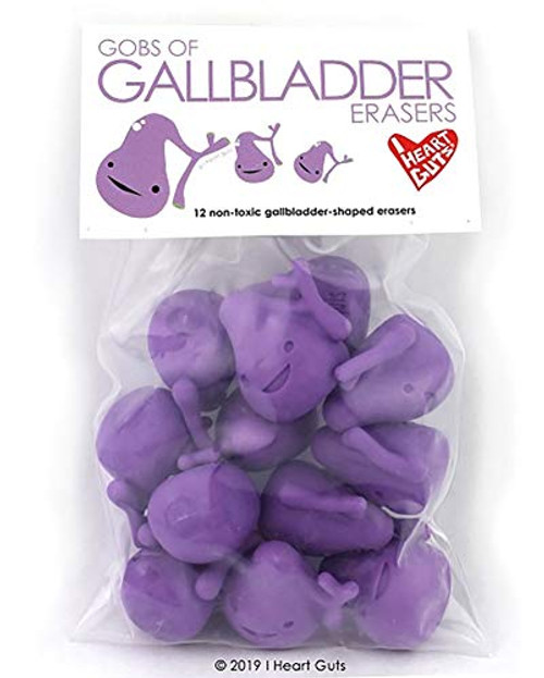 I Heart Guts Gobs of Gallbladder Erasers - Bag of 12