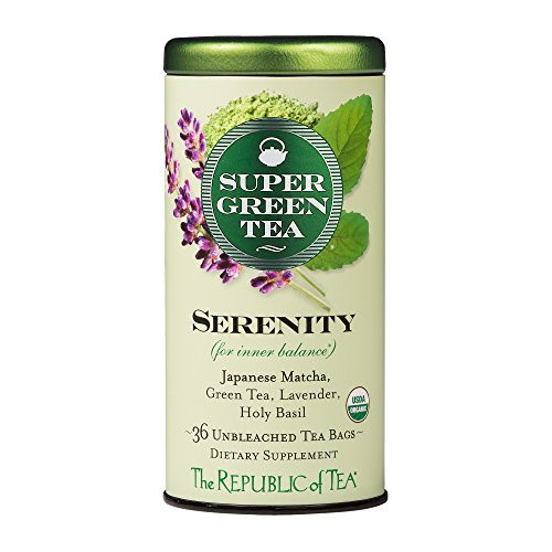 The Republic of Tea, Serenity Supergreen Tea, Matcha And Tulsi Tea Blend, Caffeinated, 36 Tea Bags The Republic of Tea, Serenity Supergreen Tea, Matcha And Tulsi Tea Blend, Caffeinated, 36 Tea Bags