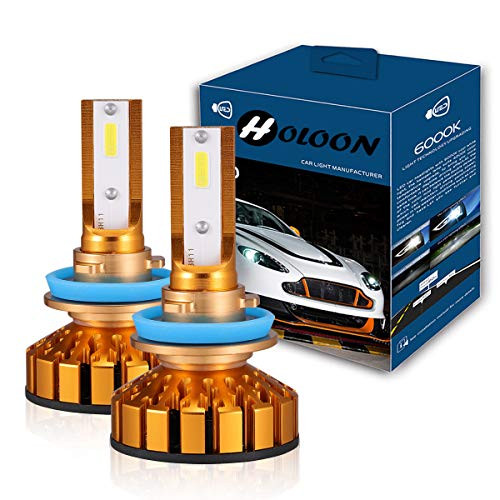 HOLOON H11 Led Headlight Bulb, 10000LM Extremely Bright CSP Chips H8 H9 Mini LED Headlight Conversion Kit 60W 6000K Cool White - 2 Years Warranty