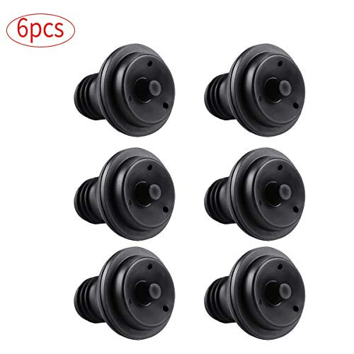 New 6 Wine Stoppers for Wine Saver Vacuum Pump Preserver- Bottle Rubber Corks to Preserve Wine Flavor- Best Wine Air Vacuum Stoppers to Keep Wine Fresh