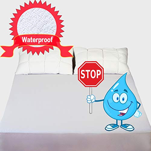 EMONIA Twin XL Size Waterproof Mattress Protector Hypoallergenic Pad Cover Breathable Fitted Style 8"-21" Extra Deep Pocket Vinyl Free (White, Twin XL) EMONIA Twin XL Size Waterproof Mattress Protector Hypoallergenic Pad Cover Breathable Fitted Style 8"-21" Extra Deep Pocket Vinyl Free (White, Twin XL)