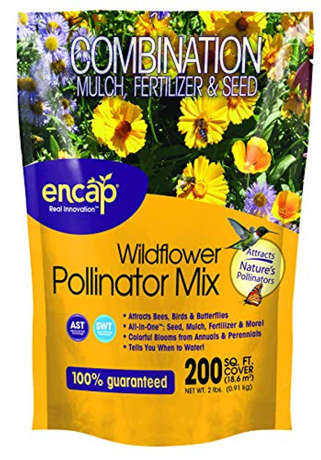 Wildflower Pollinator Mix by ENCAP - 4-in-1 Mix, Annual & Perennial Seeds, Open-Pollinated, Non-GMO, for Bees, Humming Birds, Butterflies, Pollinator with Instructions for Planting a Beautiful Garden Wildflower Pollinator Mix by ENCAP - 4-in-1 Mix, Annual & Perennial Seeds, Open-Pollinated, Non-GMO, for Bees, Humming Birds, Butterflies, Pollinator with Instructions for Planting a Beautiful Garden