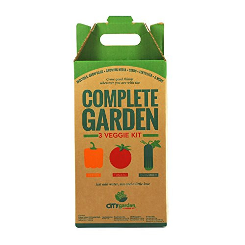 Complete City Garden - Grow Tomatoes Cukes Peppers Seed to Harvest-Everything You Need to Grow, One Size