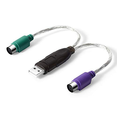 PS/2 to USB Adapter,SENHUO USB to PS/2 Adapter Compatible with Keyboard and Mouse