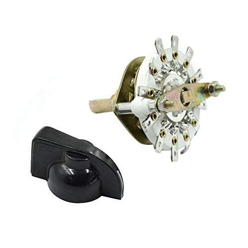 BokWin 2 Pole 5 Position 1 Deck Band Channel Rotary Switch Selector with Black Knob 2P5T 1Set