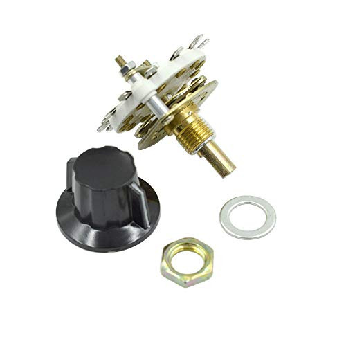 BokWin 3 Pole 3 Throw 1 Deck Band Channel Rotary Switch Selector with Black Knob 3P3T 1Set