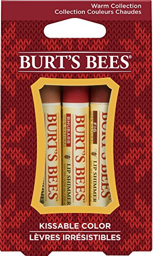Burt's Bees Kissable Color Holiday Gift Set, 3 Lip Shimmer In Gift Box, Warm Collection