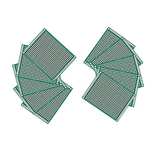 Lheng 10Pcs Double-Sided Original Circuit Board Prototyping PCB Universal Printed Circuit Board for DIY Soldering and Electronic Project (6x8cm)