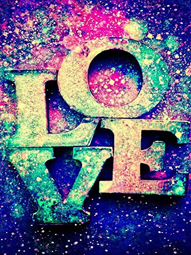DIY 5D Diamond Painting Kits for Adults, Full Drill Love Embroidery Rhinestone Cross Stitch Arts Craft Supply for Home Wall Decor (30X40)