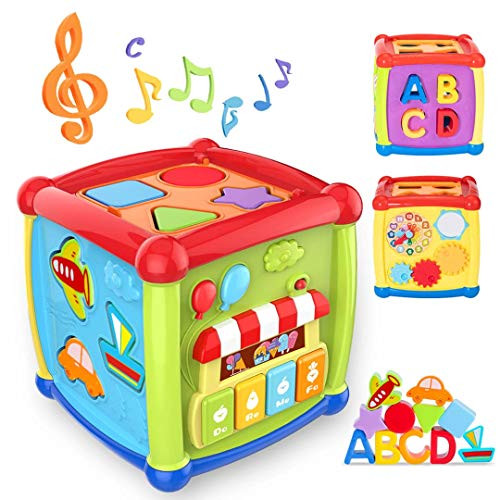 TUMAMA Activity Cube Toys, Baby Early Educational Toys for 12 to 18 Months 1 2 3 Years Old Boys and Girls, Baby Shape Sorter and Piano Musical Toys by Bellas Baby TUMAMA Activity Cube Toys, Baby Early Educational Toys for 12 to 18 Months 1 2 3 Years Old Boys and Girls, Baby Shape Sorter and Piano Musical Toys by Bellas Baby