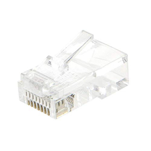 RJ45 Crimp Connectors(10-Pack), CableCreation Cat 5e Modular Connector Ends Ethernet Network LAN Cable Plug 8P8C UTP Compatible Solid Wire and Standard Cable, Transparent