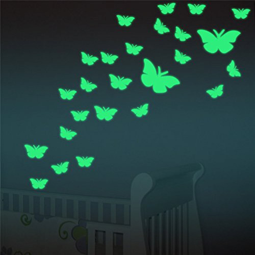 Marsway 12 Pcs Butterflys Night Glow Sticker Luminous Removable Adhesive Kids Room Wall Decal Marsway 12 Pcs Butterflys Night Glow Sticker Luminous Removable Adhesive Kids Room Wall Decal