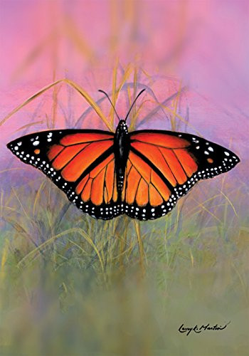 Toland Home Garden Monarch Welcome 28 x 40 Inch Decorative Spring Summer Butterfly Portrait House Flag