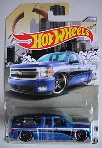 HOT WHEELS 2016 RELEASE WAL-MART EXCLUVISE BLUE CHEVY SILVERADO 7/8