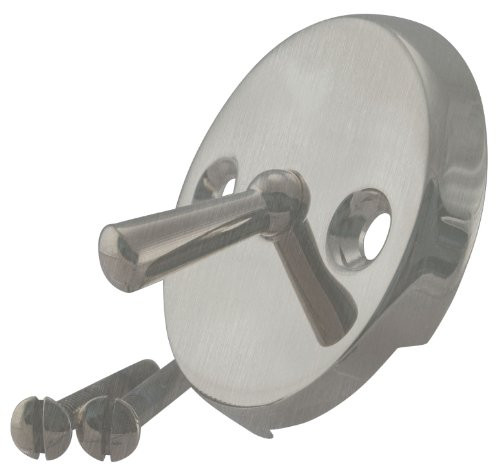 Westbrass R330-07 3-1/8 in. Two-Hole Trip Lever Overflow Face Plate and Screws, With Satin Nickel