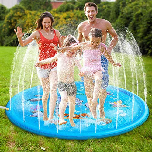 Splash Pad for Kids,and Wading Pool for Learning-Children's Pool Sprinkler,68 Inch Inflatable Summer Water Toys-Outdoor Swimming Pool for Babies and Toddlers