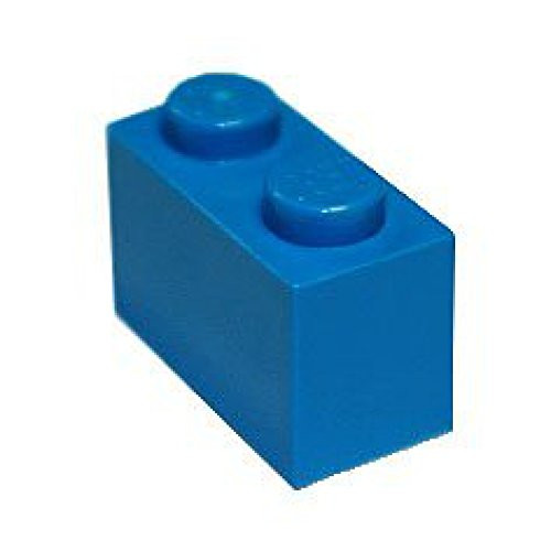 LEGO Parts and Pieces: Blue (Bright Blue) 1x2 Brick x100