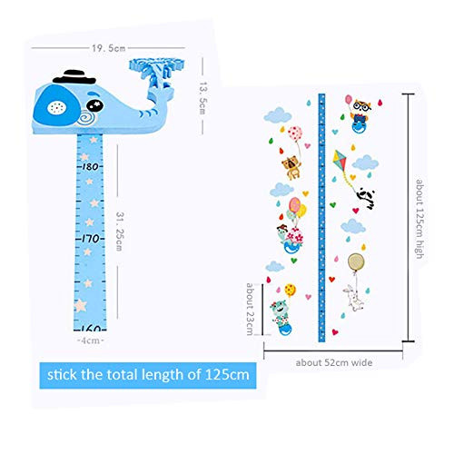 Baby Growth Chart Height Measurement Canvas Removable Height Chart 79" x 7.9" Wall Growth Chart, Handing Wall Ruler Decor for Kids, Scale, Ruler for Kids (Blue)