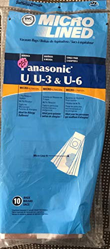 DVC 456799 Panasonic U3, U6 Paper Bag Microlined (10 Pack)