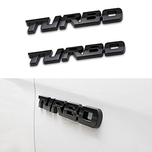 TK-KLZ 2Pcs 3D Metal TURBO Premium Car Side Fender Rear Trunk Emblem Badge Decals for JEEP BMW Dodge Mercedes Benz Chrysler Toyota Honda Nissan Kia Hyundai Chevrolet Ford (Black) TK-KLZ 2Pcs 3D Metal TURBO Premium Car Side Fender Rear Trunk Emblem Badge Decals for JEEP BMW Dodge Mercedes Benz Chrysler Toyota Honda Nissan Kia Hyundai Chevrolet Ford (Black)