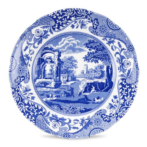 Spode 749151489653 Blue Italian Salad Plate, 8", White