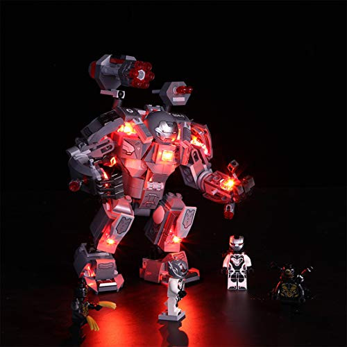 FenglinTech LED Light Kit for Lego Marvel Avengers War Machine Buster 76124 Building Kit (Lego Set Not Included, 3rd Party Lego Accessory)