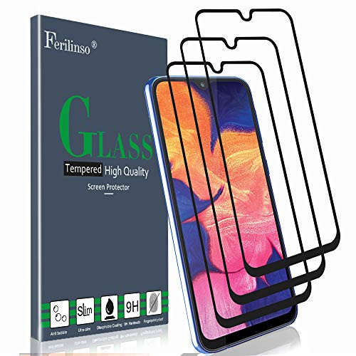 Ferilinso [3 Pack] Screen Protector for Samsung Galaxy A10E /A20E Screen Protector, [Full Glue][Full Cover] Tempered Glass Case Friendly Protective Film with Lifetime Replacement Warranty (Black)