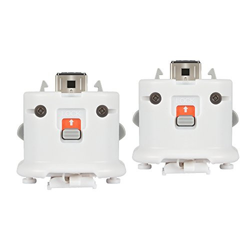 Motion Plus Adapter x2 for Wii Remote Controller, Lavuky WM01 2 Pieces Remote Plus Sensor Adapter for Wii Remote Controller -White