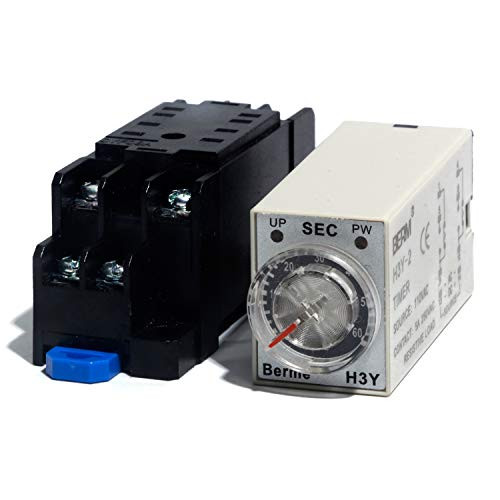 Timed Delay Relay 60S Time Delay Range On-delay Timing Relay H3Y-2 DPDT with Socket AC 110V
