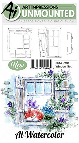 Art Impressions 5014 Watercolor Cling Rubber Stamps Window, Multicolor