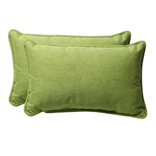 Pillow Perfect Decorative Green Textured Solid Rectangle Toss Pillows, 2-Pack