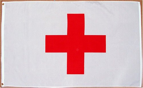 Red Cross Flag - 3 foot by 5 foot Polyester (NEW)