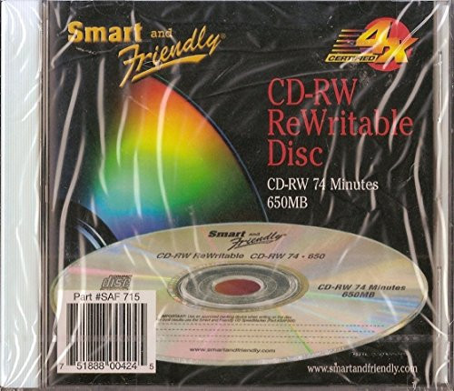 Smart & Friendly SAF722 CD-RW 74 Minute, 650 MB, 4X (3-Pack)