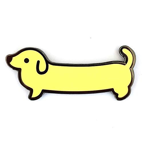 Flea Circus Designs Dachshund Dog Enamel Pin Cream Cute Hard Enamel Lapel Pin for Jackets Hats Backpacks