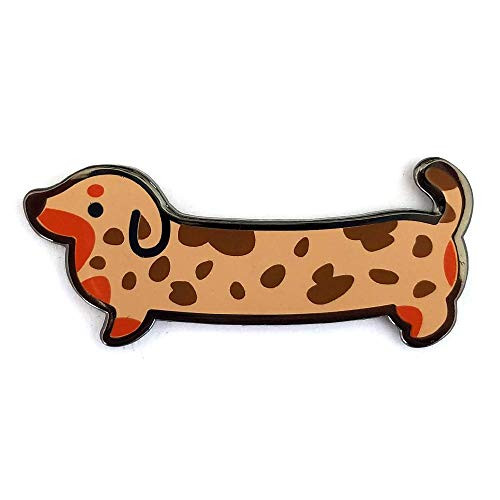 Flea Circus Designs Dachshund Dog Enamel Pin Brown Dapple Cute Hard Enamel Lapel Pin for Jackets Hats Backpacks