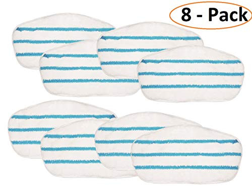 Flintar MP-P101-8 Premium Microfiber Pads Compatible with PurSteam PureSteam ThermaPro 10-in-1 Steam Mop Cleaner Replacement Steam Mop Pads Refills (8  Pack)