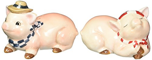 Appletree Design Barn Yard Pig Salt and Pepper Set, 2-Inch, 2-1/8-Inch