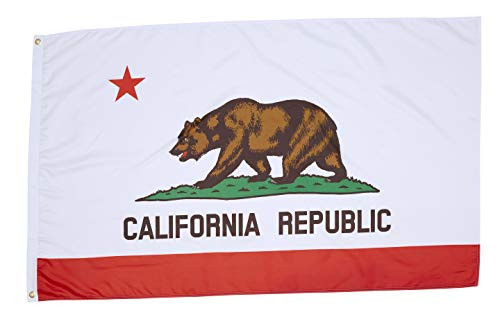 3x5 California State Flag - Fly Breeze Vivid Color and UV Fade Resistant - Canvas Header and Double Stitched - Calif. CA Flags - 100% Durable Polyester with Metal Grommets
