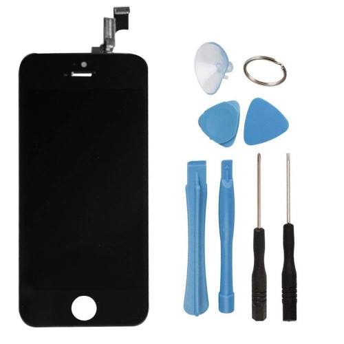 LCD Touch Screen Digitizer Frame Assembly Full Set LCD Touch Screen Replacement for iPhone 5S - Black