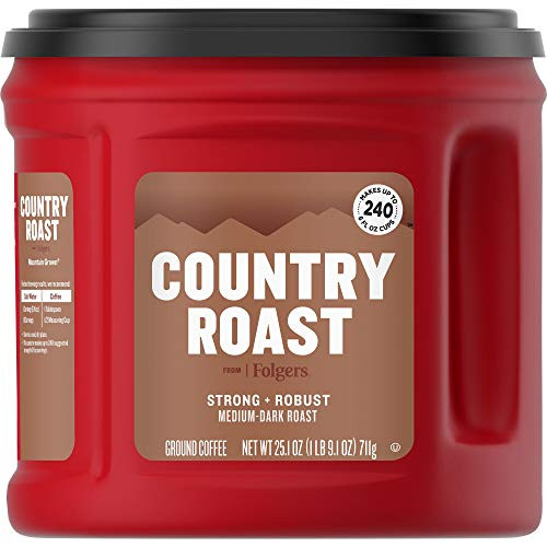 Folgers Country Roast Ground Coffee, Medium-Dark Roast, 25.1 Ounces, Packaging May Vary