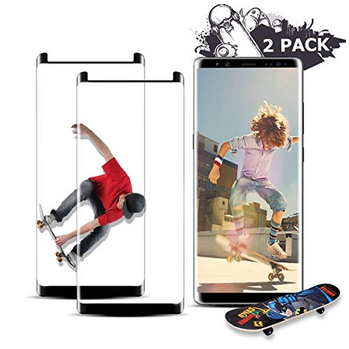 [2 Pack] Galaxy Note8 Screen Protector,Tansan [3D Curved Edge][Case Friendly] Ultra Clear 9H Hardness Tempered Glass Screen Protector Bubble-Free Film Compatible Samsung Galaxy Note 8 2017, Black.