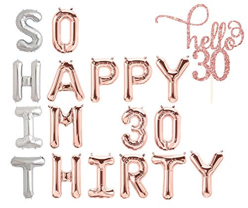 So Happy IM Thirty Balloons Rose Gold 30th Birthday Balloon | 30th Birthday Banner 30th Birthday Decorations for Her Shit Im 30 | 30th Birthday Photo booth props So Happy IM Thirty Balloons Rose Gold 30th Birthday Balloon | 30th Birthday Banner 30th Birthday Decorations for Her Shit Im 30 | 30th Birthday Photo booth props