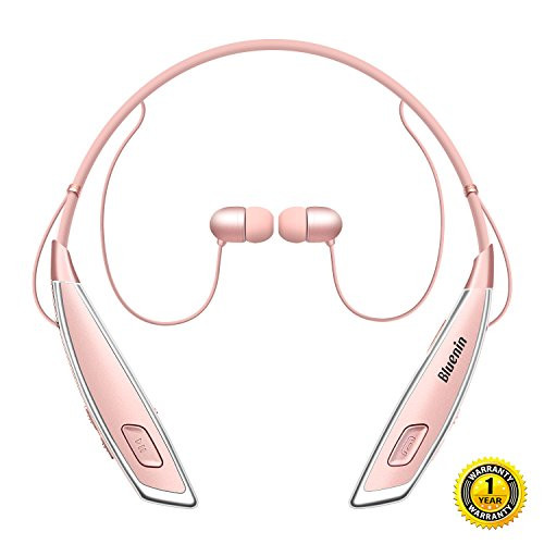 Bluetooth Headphones Bluenin Wireless Neckband Headset Sports Sweatproof Earbuds HD Stereo Noise Cancelling Earphone with Mic (Rose Gold) Bluetooth Headphones Bluenin Wireless Neckband Headset Sports Sweatproof Earbuds HD Stereo Noise Cancelling Earphone with Mic (Rose Gold)