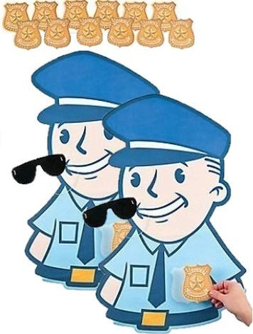 Fun Express Pin The Badge on The Policeman Police Carnival Party Game (2 Pack)